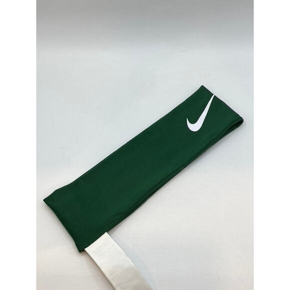 NIKE Women's Dark Green-White Swoosh Headband SZ OS - Picture 1 of 7